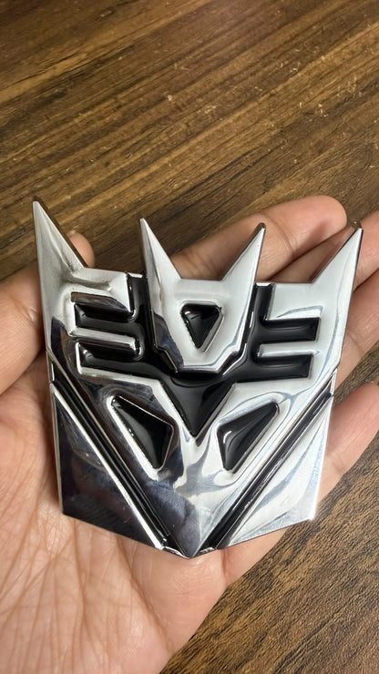 3D Metal Transformer  Emblem Badge – Universal Chrome Black Auto Logo Decoration for Cars & Bikes