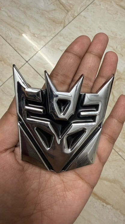 3D Metal Transformer  Emblem Badge – Universal Chrome Black Auto Logo Decoration for Cars & Bikes