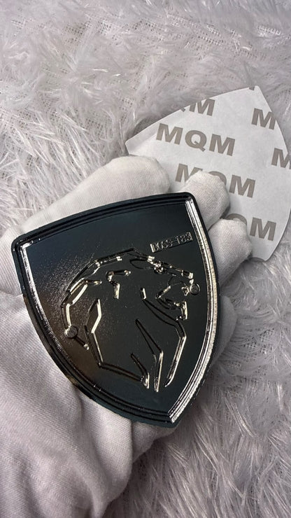 Caroxyen Tiger Shield Car Emblem Sticker – Premium 3D Metal Finish