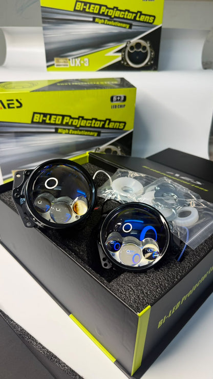 AES UX-3 Bi led 3 inch Triple Laser projector Lamp for Headlights 45W/80W Per Piece (1 Year Warranty