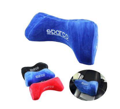 2 pcs Sparco soft memory cotton Pillow Seat Support Decor Headrest Backrest Cushion Hellaflush Neck Rest