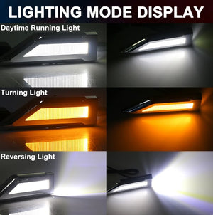 2PCS Car Side Bumper Marker Lamp White Amber LED Turn Signal Reverse Lights DRL Waterproof Auto Decorative Indicator