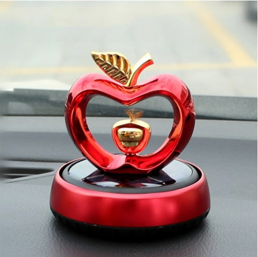 Apple car Solar Perfume Air freshener Car Fragrance Car Solar Rotating Perfume Dashboard Accessories car Organic Perfume(Red)