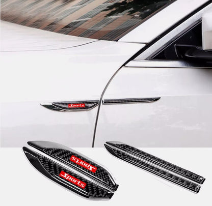 2Pcs Carbon Fiber Car Side Fender Air Wing Vent Cover Trim Stickers Accessories