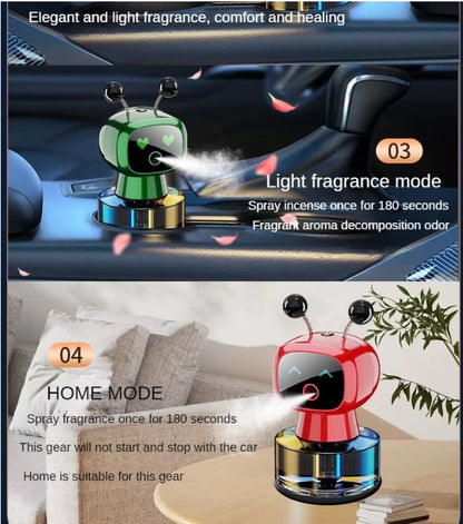 Stylish Intelligent Aromatherapy Robot Car Perfume Sprayer Smart Aromatherapy Car Decoration Perfume | Dashboard Perfume Diffuser Auto Fragrance Scents (Multi)