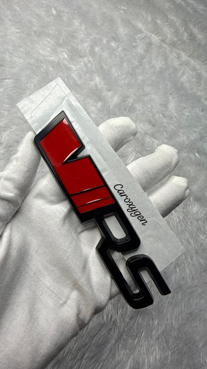 VRS Style Car Emblem Sticker – Premium 3D Glossy Red & Black Finish