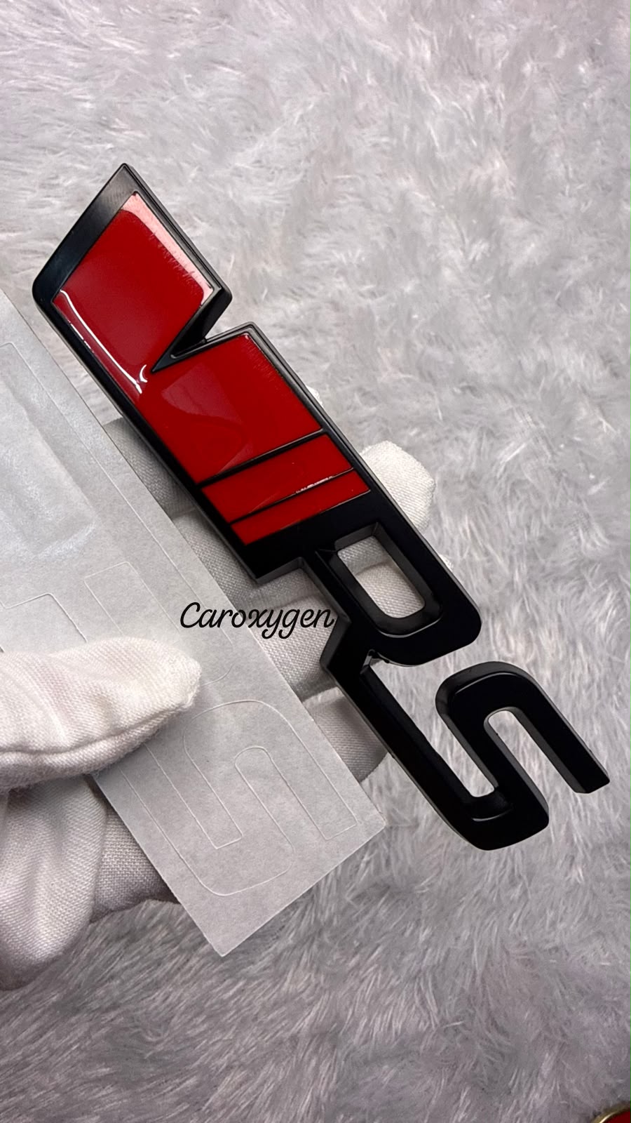 VRS Style Car Emblem Sticker – Premium 3D Glossy Red & Black Finish
