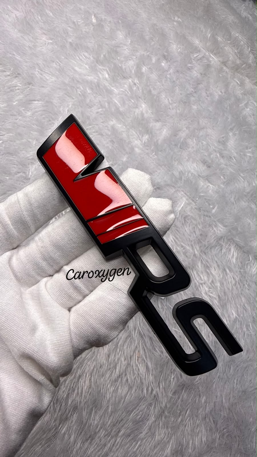 VRS Style Car Emblem Sticker – Premium 3D Glossy Red & Black Finish