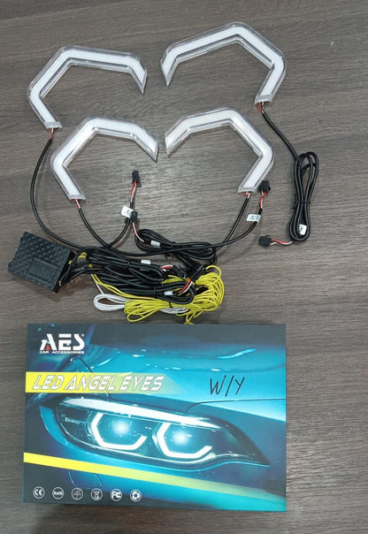 4PCS/Set RGB APP Angel Eyes LED Halo Rings 12V 24V Auto Car DRL Angel Eyes Led Headlights Car Accessories