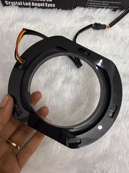 Brilliant Diamond 5D Crystal Led Angel Eyes Headlight Shroud