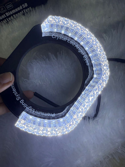 Brilliant Diamond 5D Crystal Led Angel Eyes Headlight Shroud