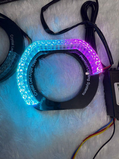 Brilliant Diamond 5D Crystal Led Angel Eyes Headlight Shroud