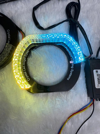 Brilliant Diamond 5D Crystal Led Angel Eyes Headlight Shroud