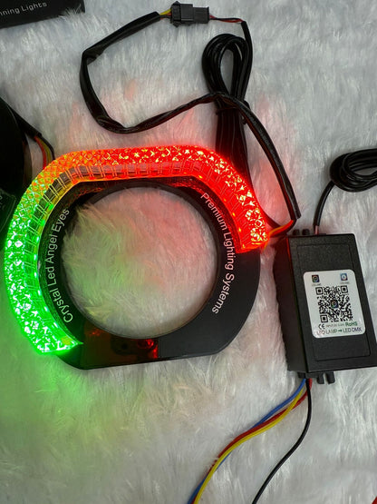 Brilliant Diamond 5D Crystal Led Angel Eyes Headlight Shroud