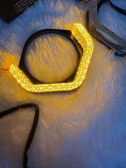 Brilliant Diamond 5D Crystal Led Angel Eyes Headlight Shroud