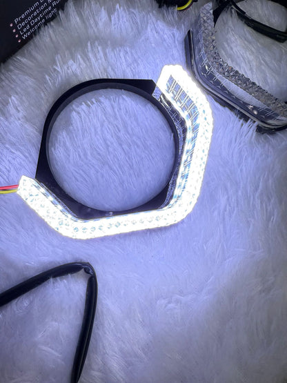 Brilliant Diamond 5D Crystal Led Angel Eyes Headlight Shroud