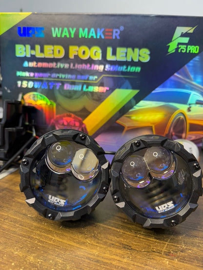 AES UPS WAY Maker F75 PRO Tri Colour Bi-Led Fog Lens with 150 watt Dual Laser