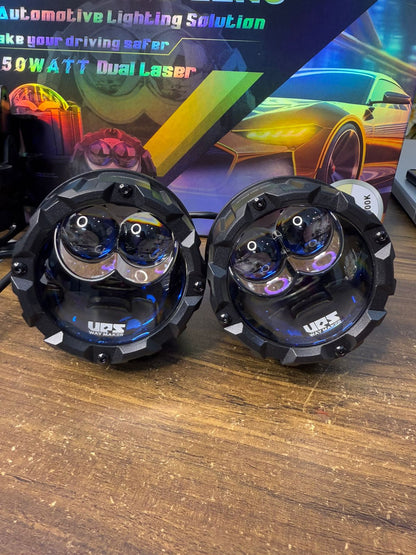 AES UPS WAY Maker F75 PRO Tri Colour Bi-Led Fog Lens with 150 watt Dual Laser