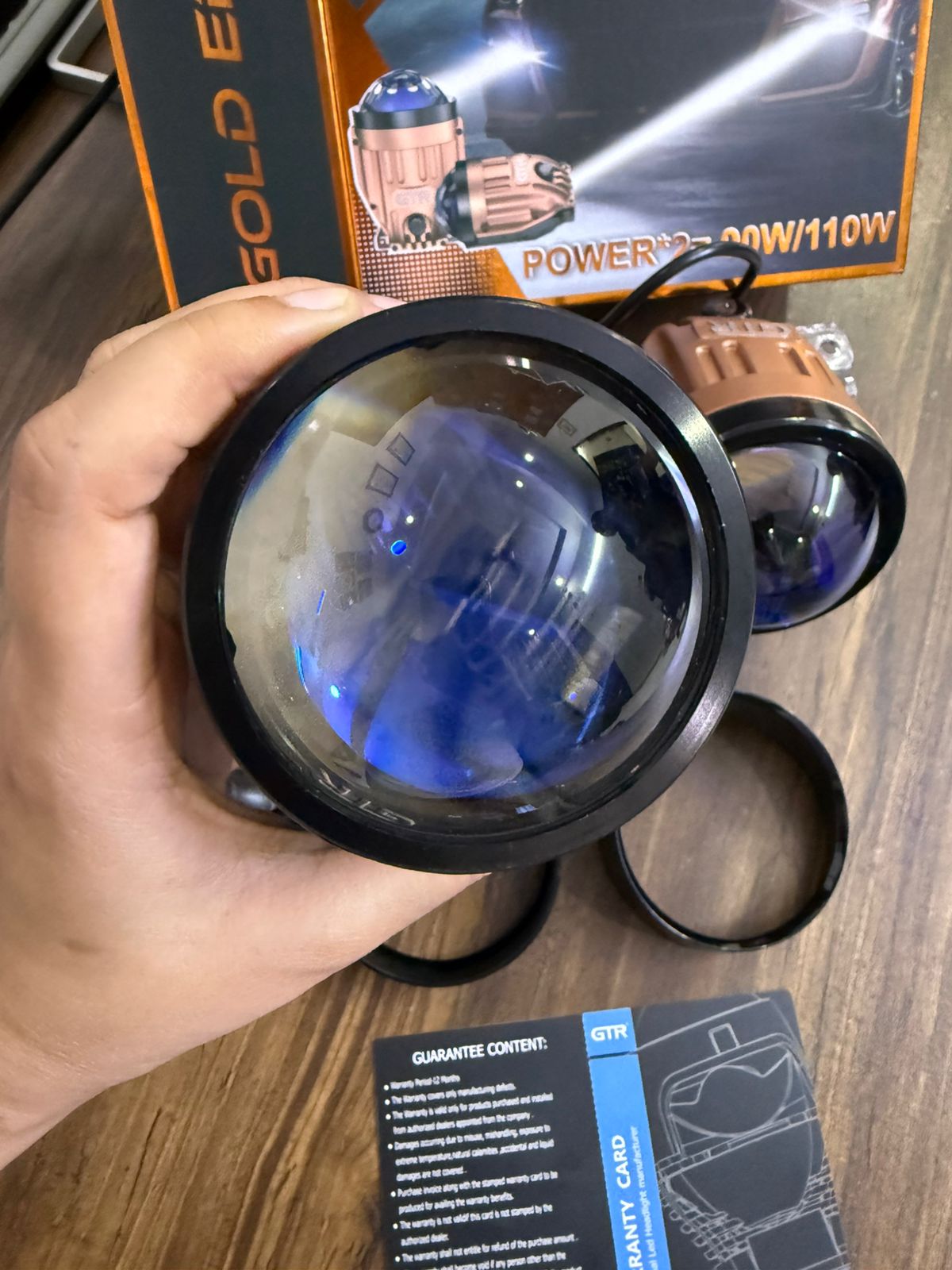 GTR 302 3.0" Bi-LED Fog Lamp Gold Edition | Signature Edition Blue Lens | 2025 New Arrival | 90W/110W High Power Car Projector Fog Light