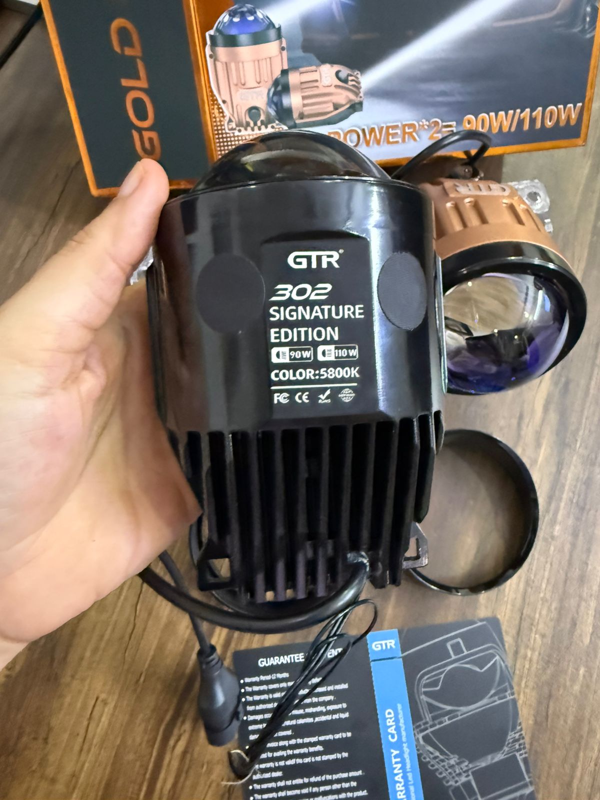 GTR 302 3.0" Bi-LED Fog Lamp Gold Edition | Signature Edition Blue Lens | 2025 New Arrival | 90W/110W High Power Car Projector Fog Light