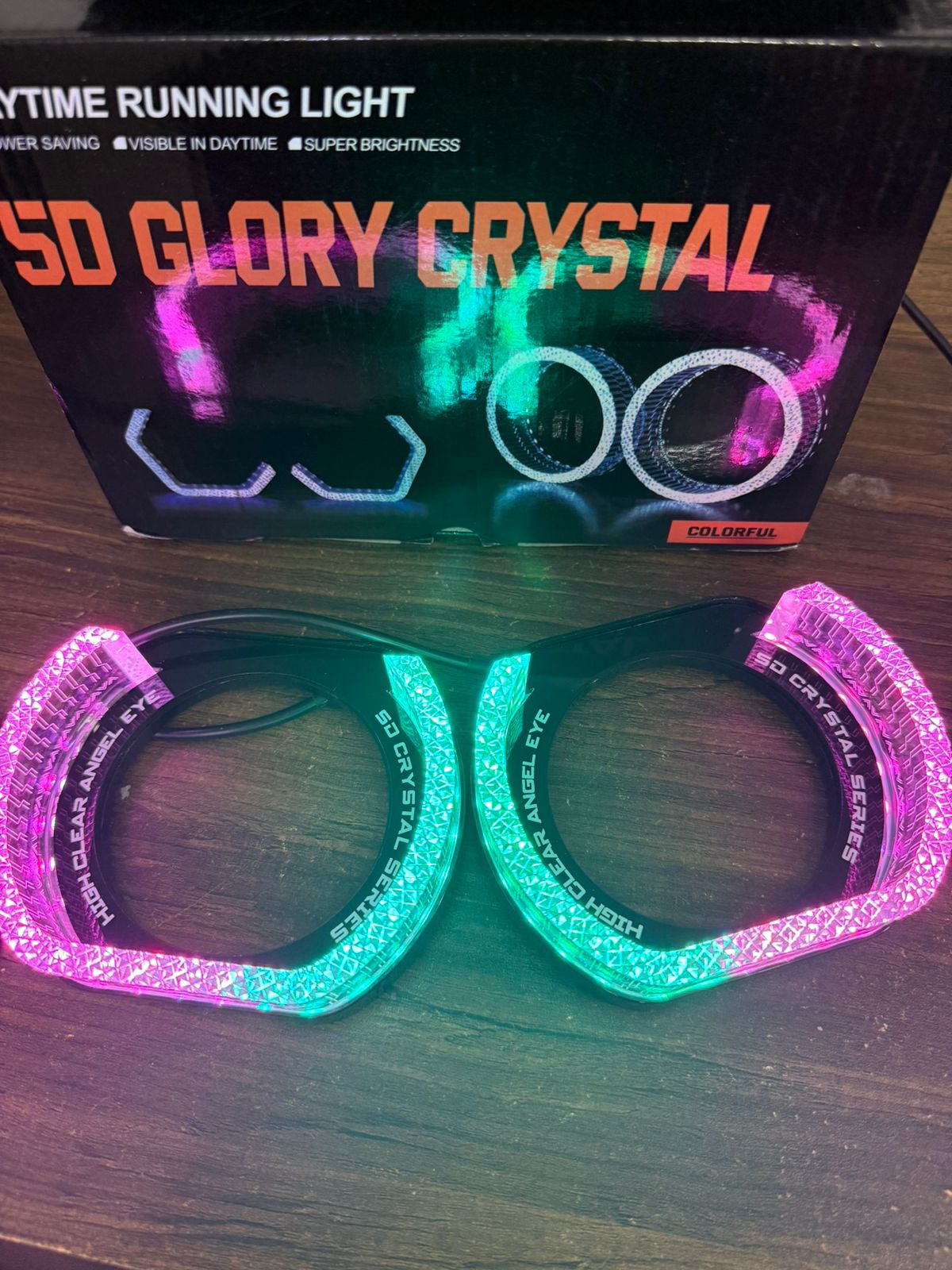 5d GLory Crystal RGB Headlight Shrouds with Yellow Indicator Set of 2