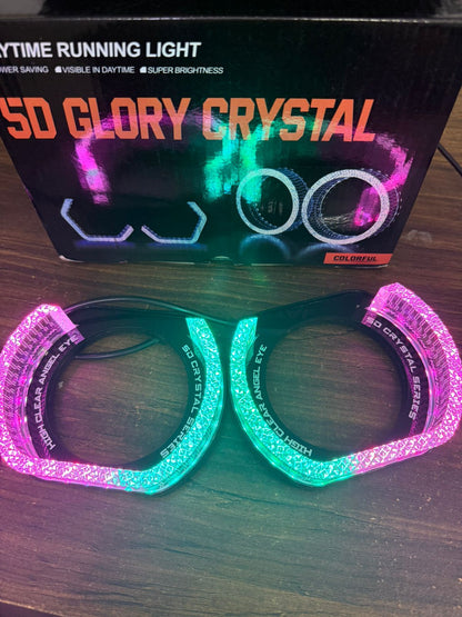 5d GLory Crystal RGB Headlight Shrouds with Yellow Indicator Set of 2