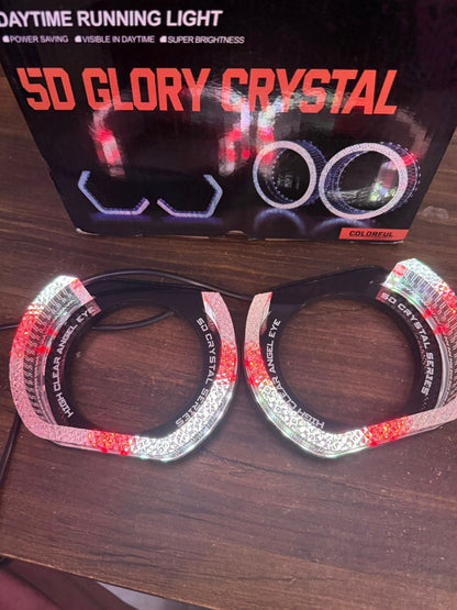 5d GLory Crystal RGB Headlight Shrouds with Yellow Indicator Set of 2