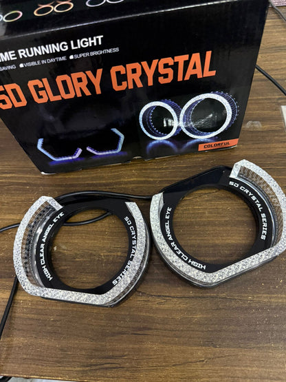 5d GLory Crystal RGB Headlight Shrouds with Yellow Indicator Set of 2