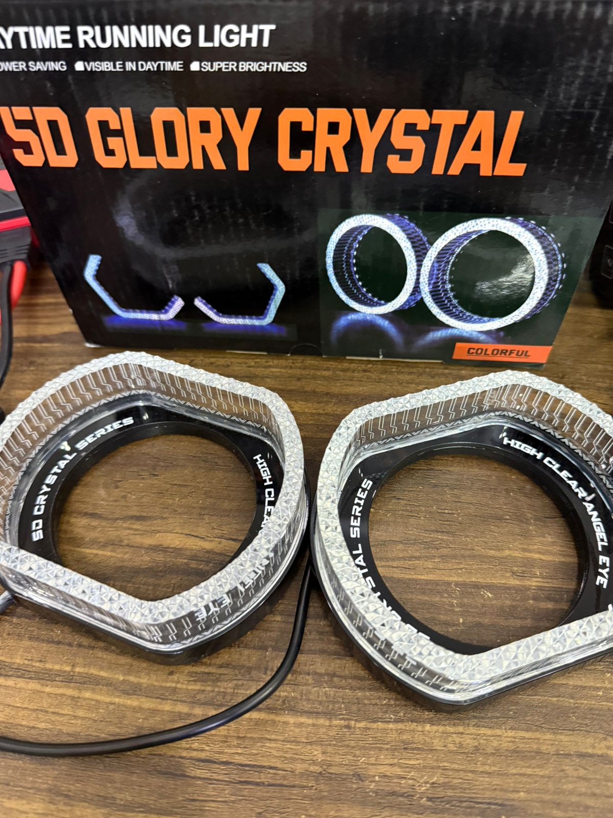 5d GLory Crystal RGB Headlight Shrouds with Yellow Indicator Set of 2