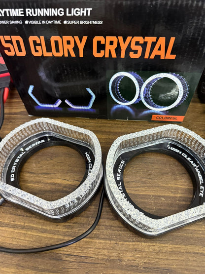 5d GLory Crystal RGB Headlight Shrouds with Yellow Indicator Set of 2