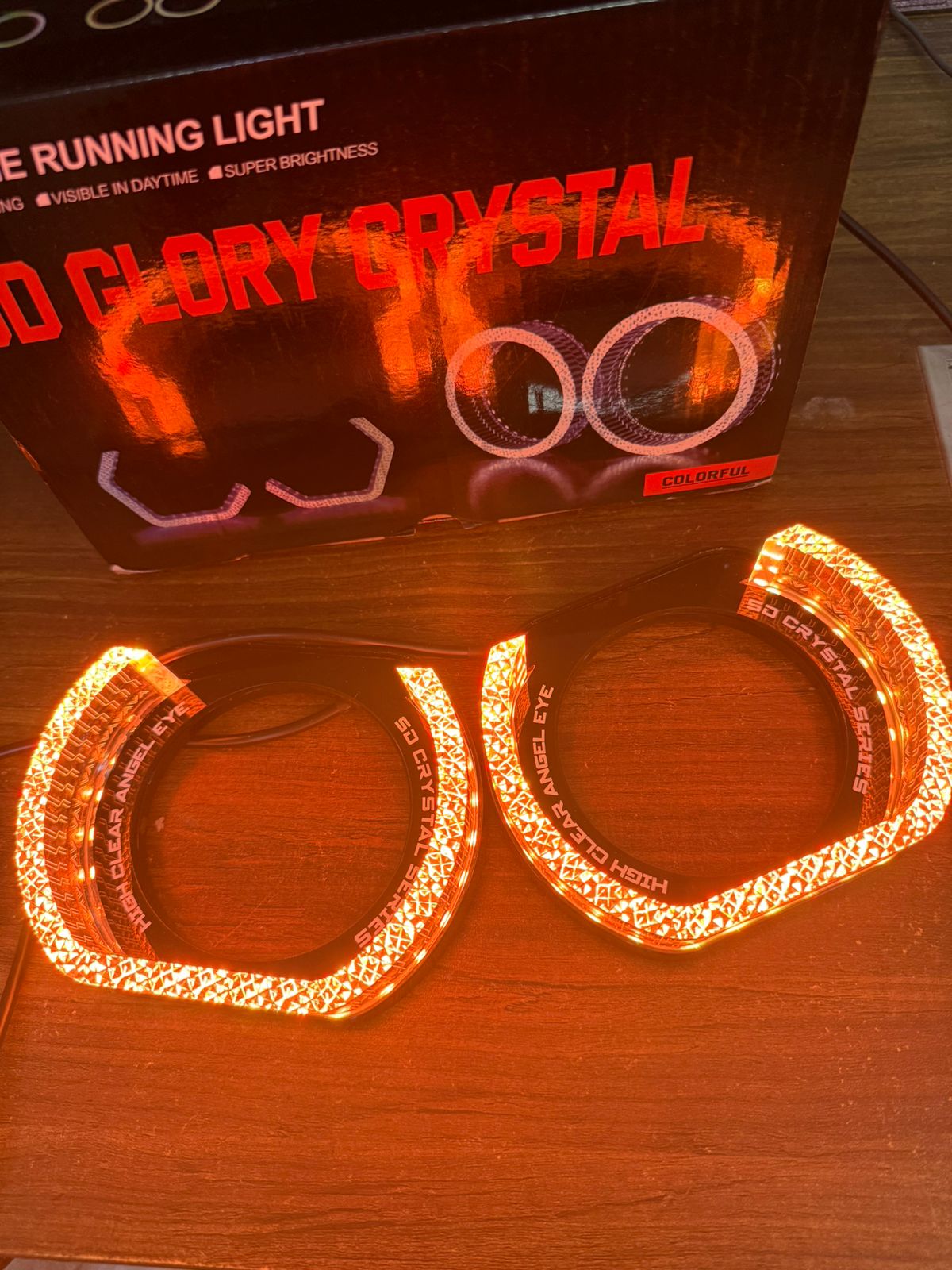 5d GLory Crystal RGB Headlight Shrouds with Yellow Indicator Set of 2