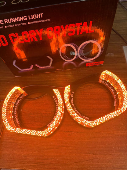 5d GLory Crystal RGB Headlight Shrouds with Yellow Indicator Set of 2