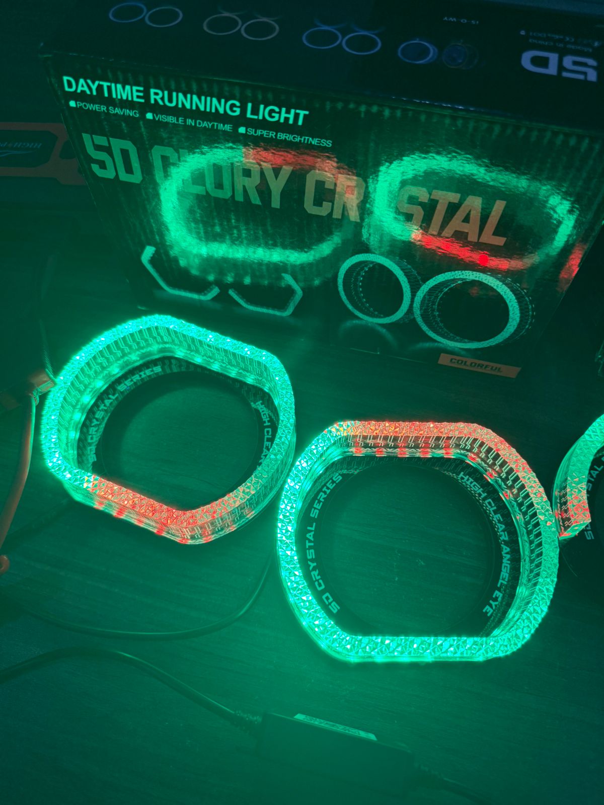 5d GLory Crystal RGB Headlight Shrouds with Yellow Indicator Set of 2