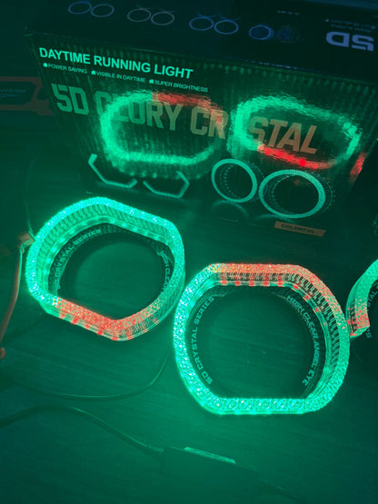 5d GLory Crystal RGB Headlight Shrouds with Yellow Indicator Set of 2