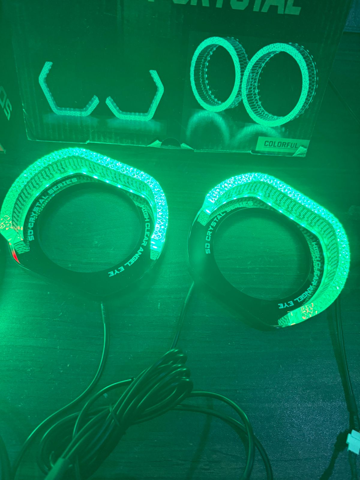 5d GLory Crystal RGB Headlight Shrouds with Yellow Indicator Set of 2