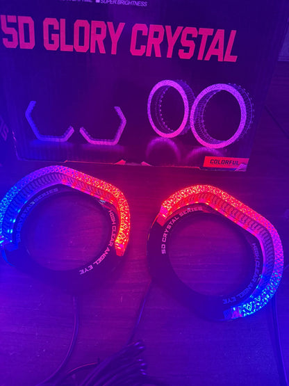 5d GLory Crystal RGB Headlight Shrouds with Yellow Indicator Set of 2