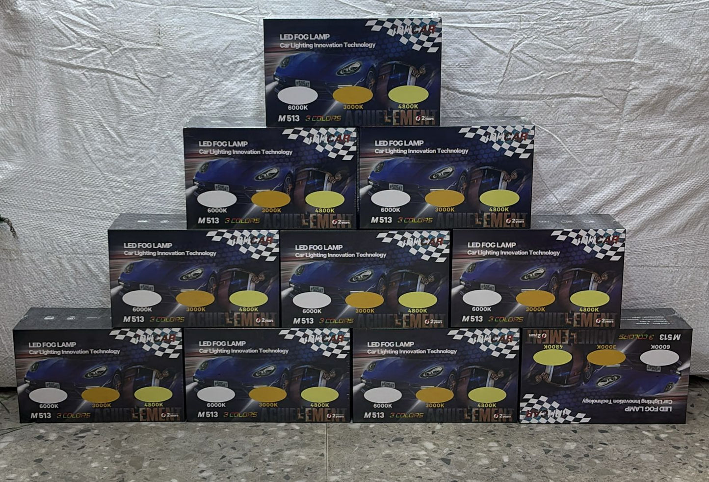 IPH M-513 LED Fog Lamp for Car | 3 Color Modes 3000K Yellow / 4800K Warm White / 6000K White | High Brightness Fog Light | Universal Fit (Set of 2)