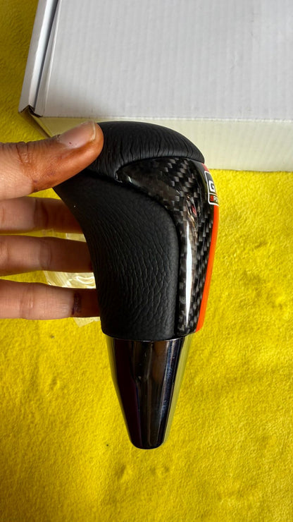 100 % Original Carbon GR Sport Car Gear Shift Knob | Premium Leather Finish with Carbon Fiber Design | Universal Manual Gear Knob | Sporty Interior Upgrade