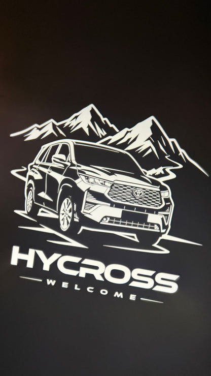 Cardi Toyota Hycross LED Welcome Ghost Shadow Light Projector | Door Step Courtesy Logo Light | Plug & Play | Set of 2 (1 YEAR WARRANTY).
