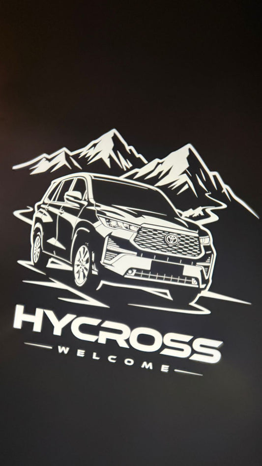 Cardi Toyota Hycross LED Welcome Ghost Shadow Light Projector | Door Step Courtesy Logo Light | Plug & Play | Set of 2 (1 YEAR WARRANTY).