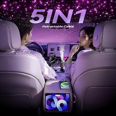 5 in 1 Starlight Car Charger with Perfume Diffuser & Fast Charging (45W)