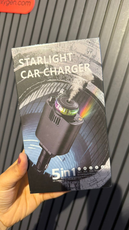 5 in 1 Starlight Car Charger with Perfume Diffuser & Fast Charging (45W)