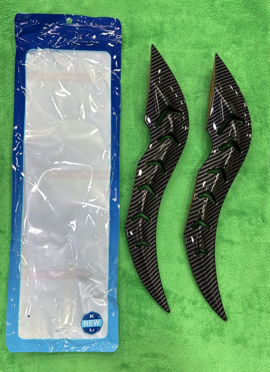 Caroxygen 2 Pcs Dragon Horn Seeng Shaped Car Roof Decal Creative Devil Horn for Car Exterior Modification & Decoration Universal for all Cars, Bikes, Vans, SUV, etc. (Black)/size-6X37cm