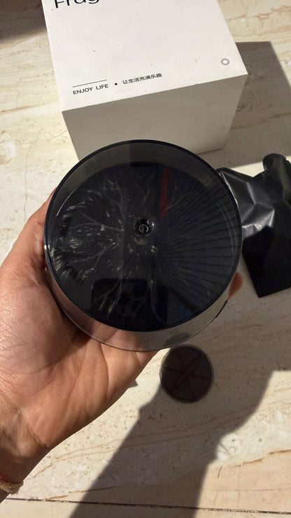 Solar Car Perfume Air Freshener – Rotating Sun Powered Car Fragrance Diffuser | Stylish Dashboard Perfume for Car Interior (Black)