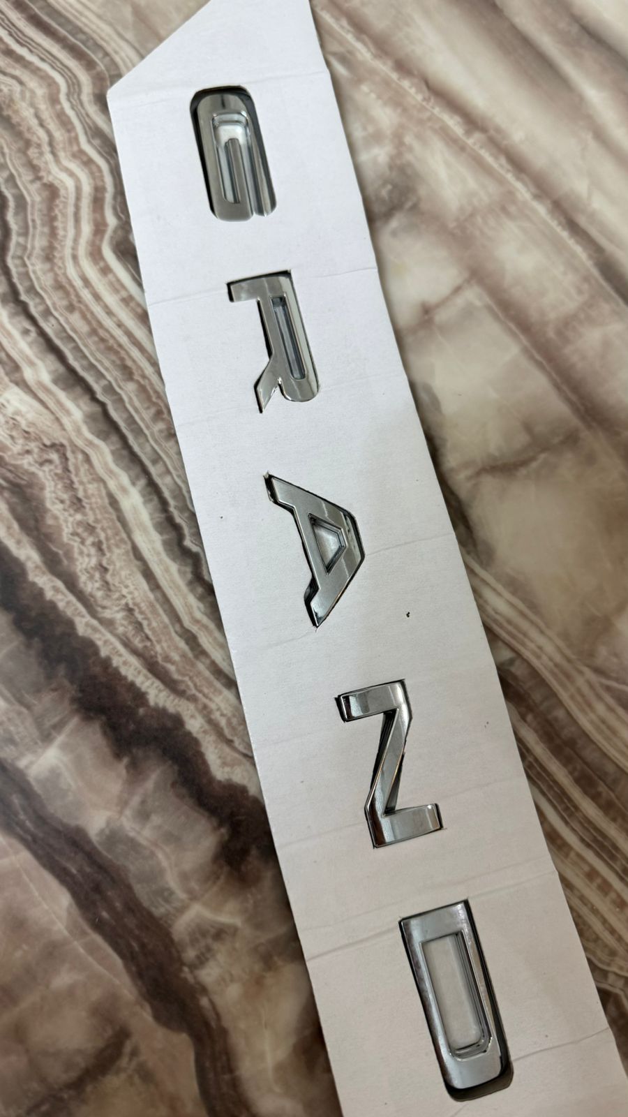 Grand Vitara Chrome Letter Emblem – 3D Car Badge Silver Sticker