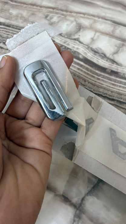 Grand Vitara Chrome Letter Emblem – 3D Car Badge Silver Sticker