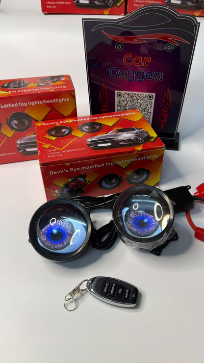 Car Oxygen Devil's Eye LED Projector Fog Lights
