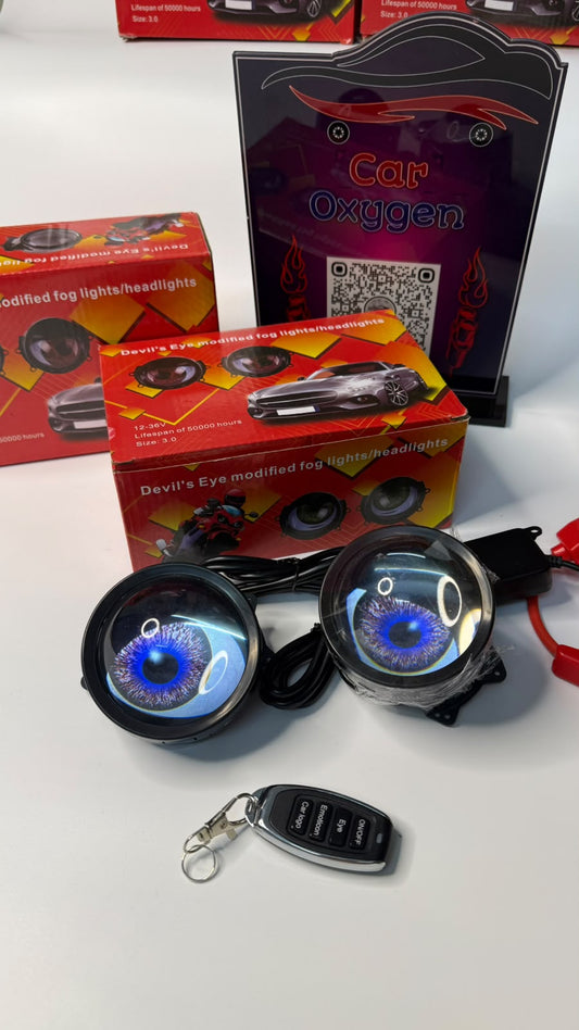 Car Oxygen Devil's Eye LED Projector Fog Lights