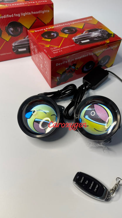 Car Oxygen Devil's Eye LED Projector Fog Lights