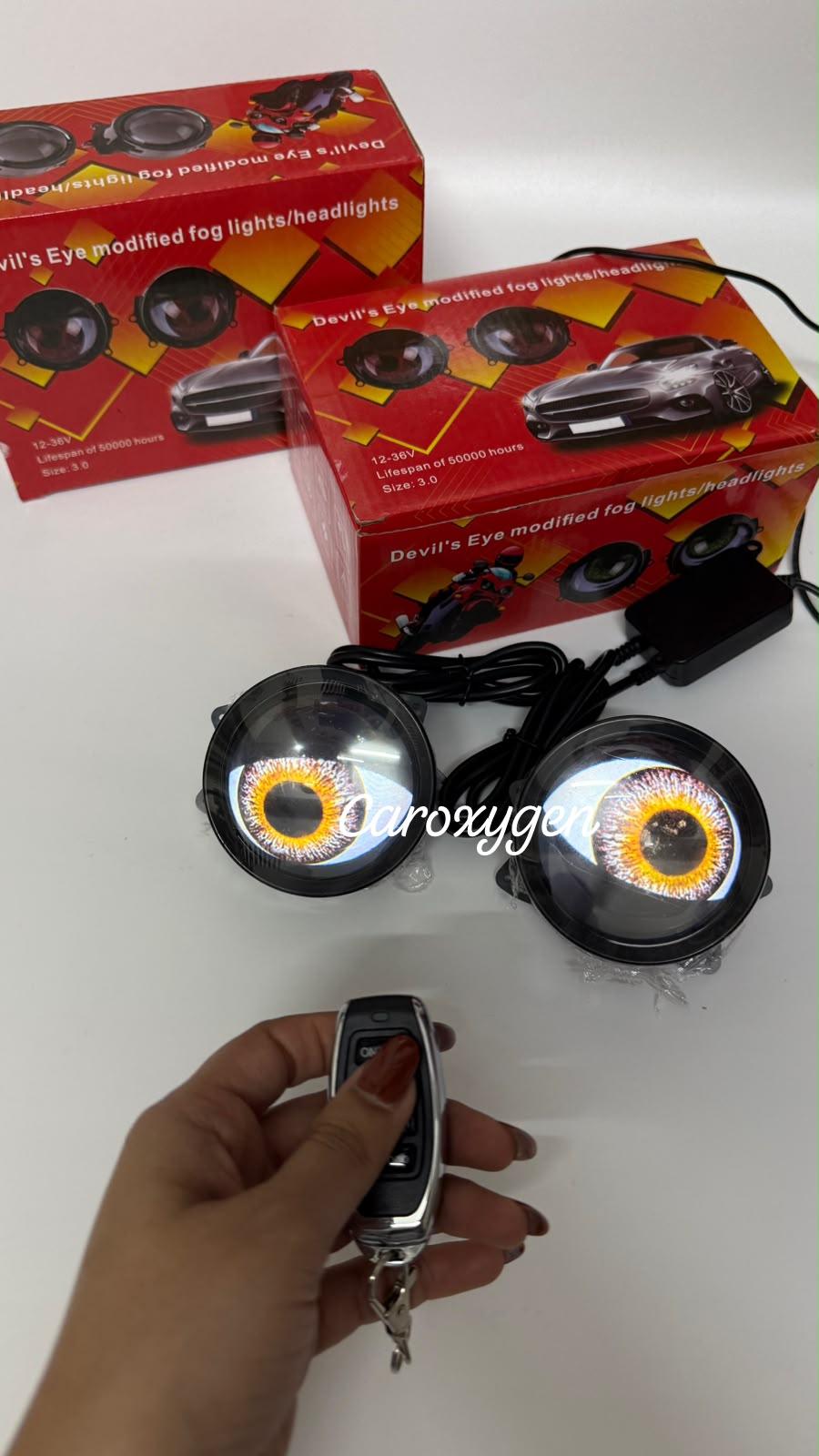 Car Oxygen Devil's Eye LED Projector Fog Lights
